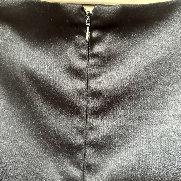 Kensie Dress Short Black Shiny Satin and Sheer Panel Fully Lined Size 12 - Picture 8 of 12